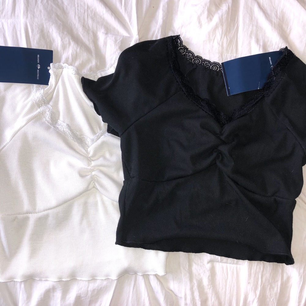 Brandy Melville Black and White Crop Tops